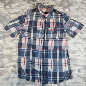 Cat & Jack Geometric Button Up Short Sleeve Shirt Boys size Large 12 / 14
